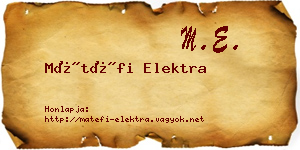 Mátéfi Elektra névjegykártya